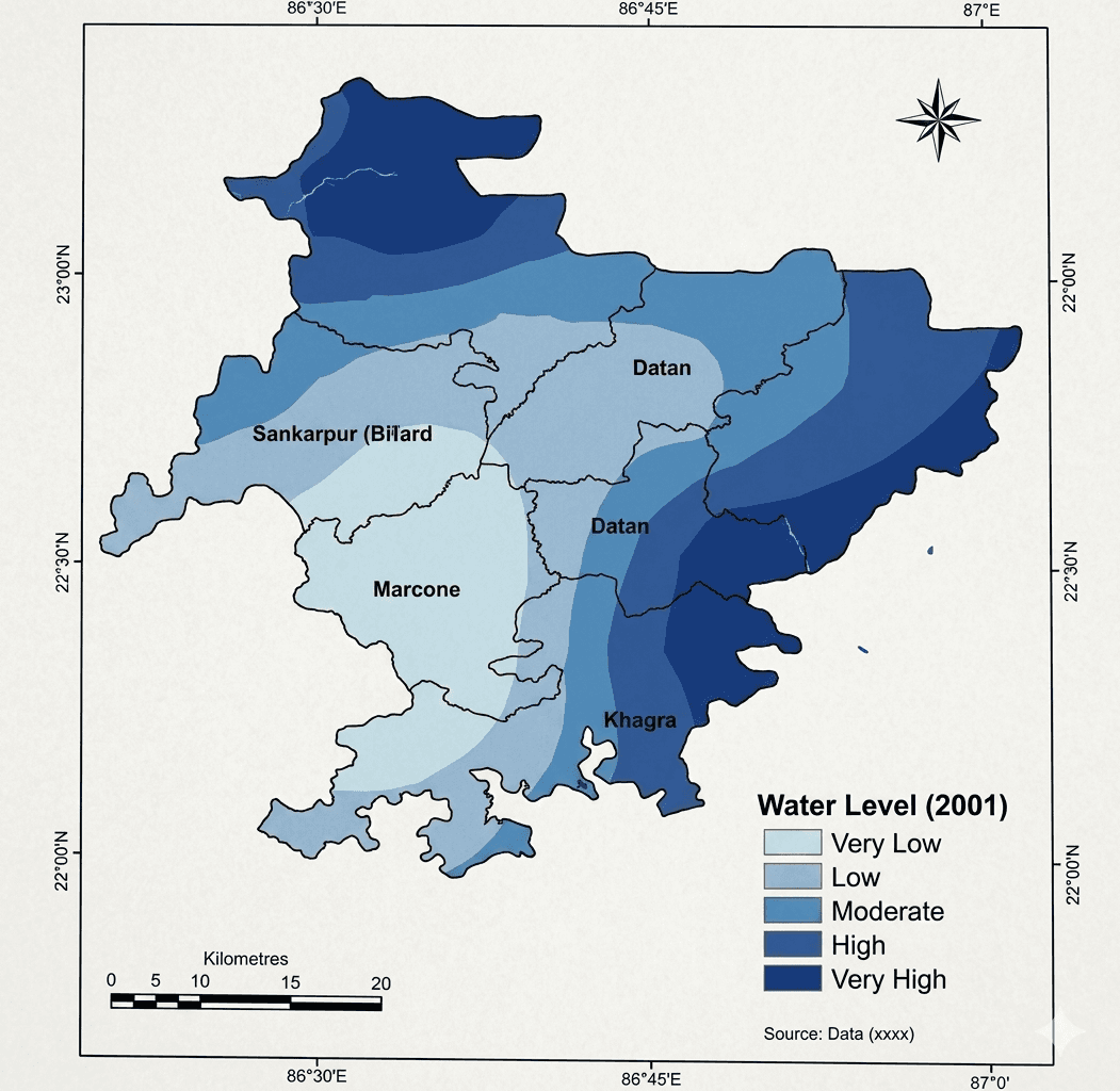 Water level map from RSAK Society's GIS services profile.